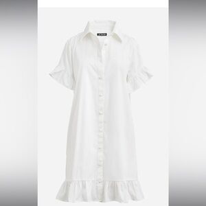 J.Crew ruffle hem shirtdress in cotton poplin